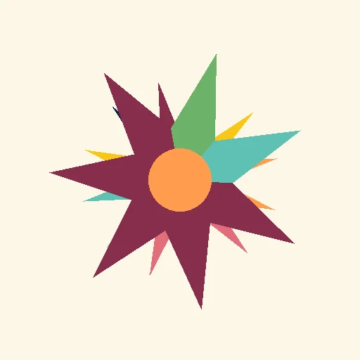 Simple marigold flower rangoli design