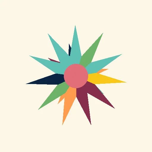 Rangoli with central diya arrangement