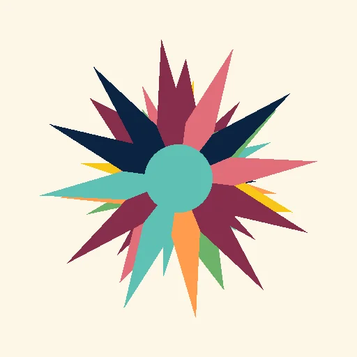 Simple starburst rangoli design for Diwali