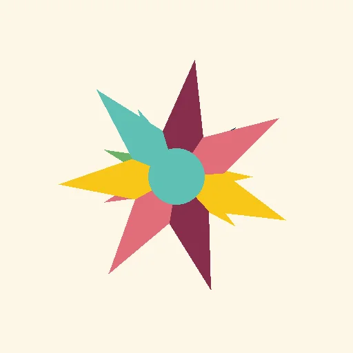 Simple rangoli pattern with dots and loops