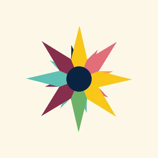 Simple floral rangoli using petals