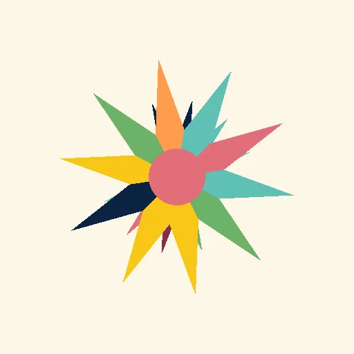 Circular petal rangoli design