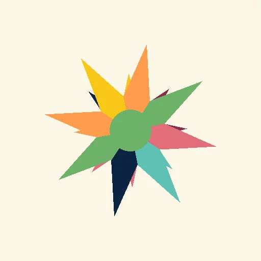 Petal rangoli with concentric layers