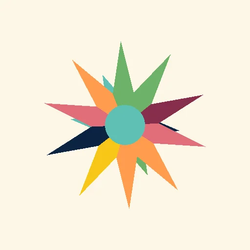 Geometric rangoli design with triangles