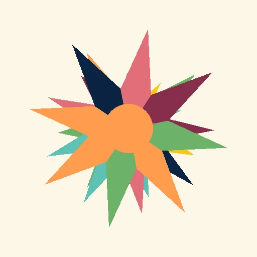 Abstract geometric rangoli with squares