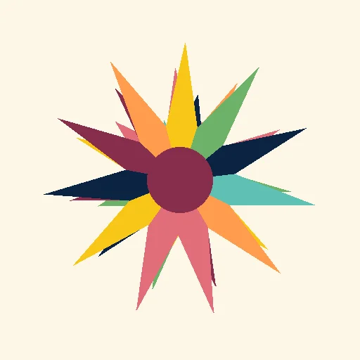 Colour-block rangoli design