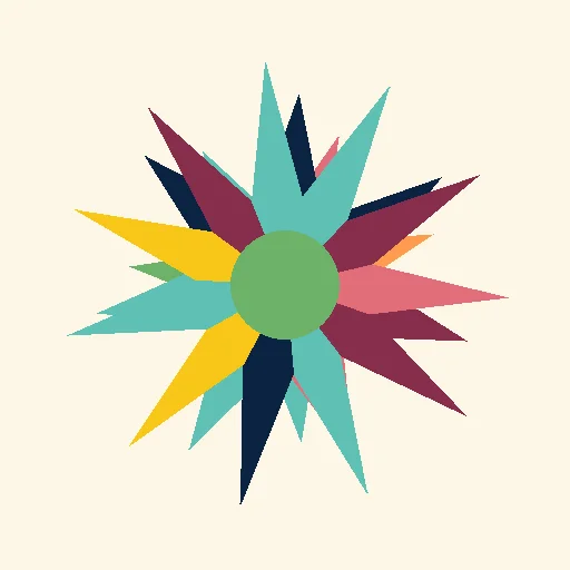 Rangoli design with interlocking patterns